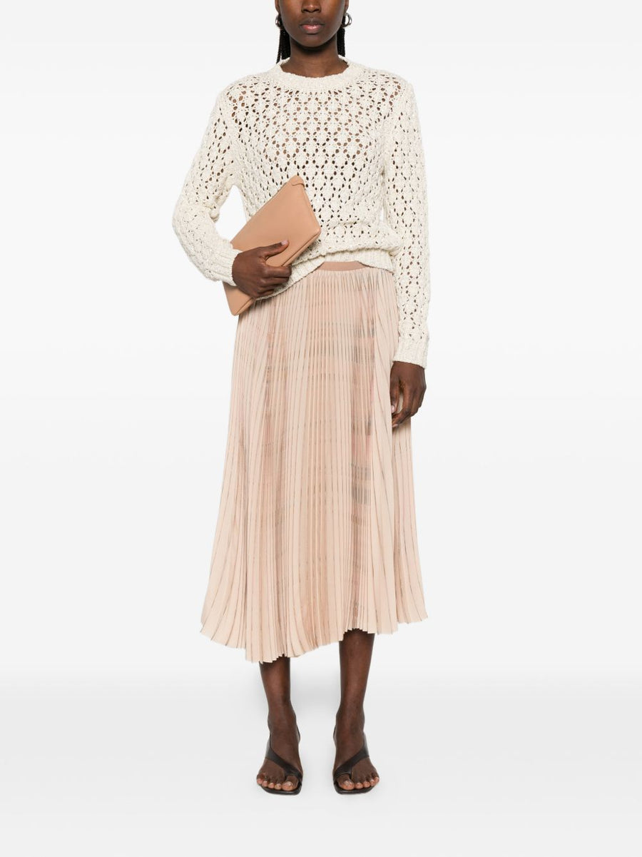 Fabiana Filippi Open Knit Cotton Crewneck Sweater Women