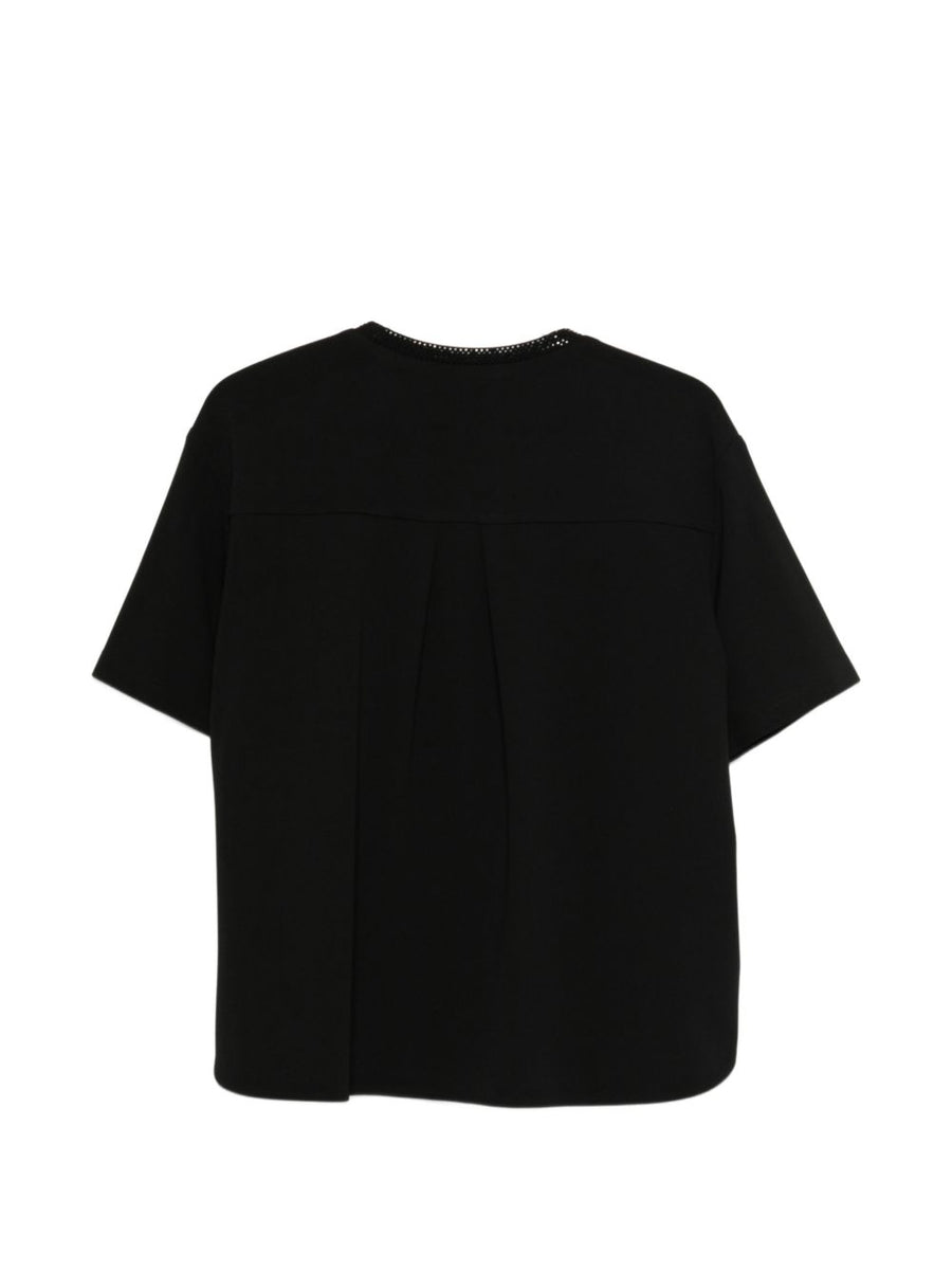 Emporio Armani Crewneck Jumper for Women Luxury Black Polyester Elastane Topwear Versatile for Office to Weekend