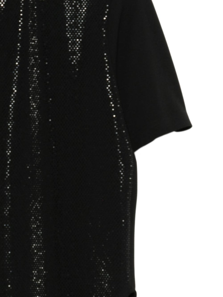 Emporio Armani Crewneck Jumper for Women Luxury Black Polyester Elastane Topwear Versatile for Office to Weekend