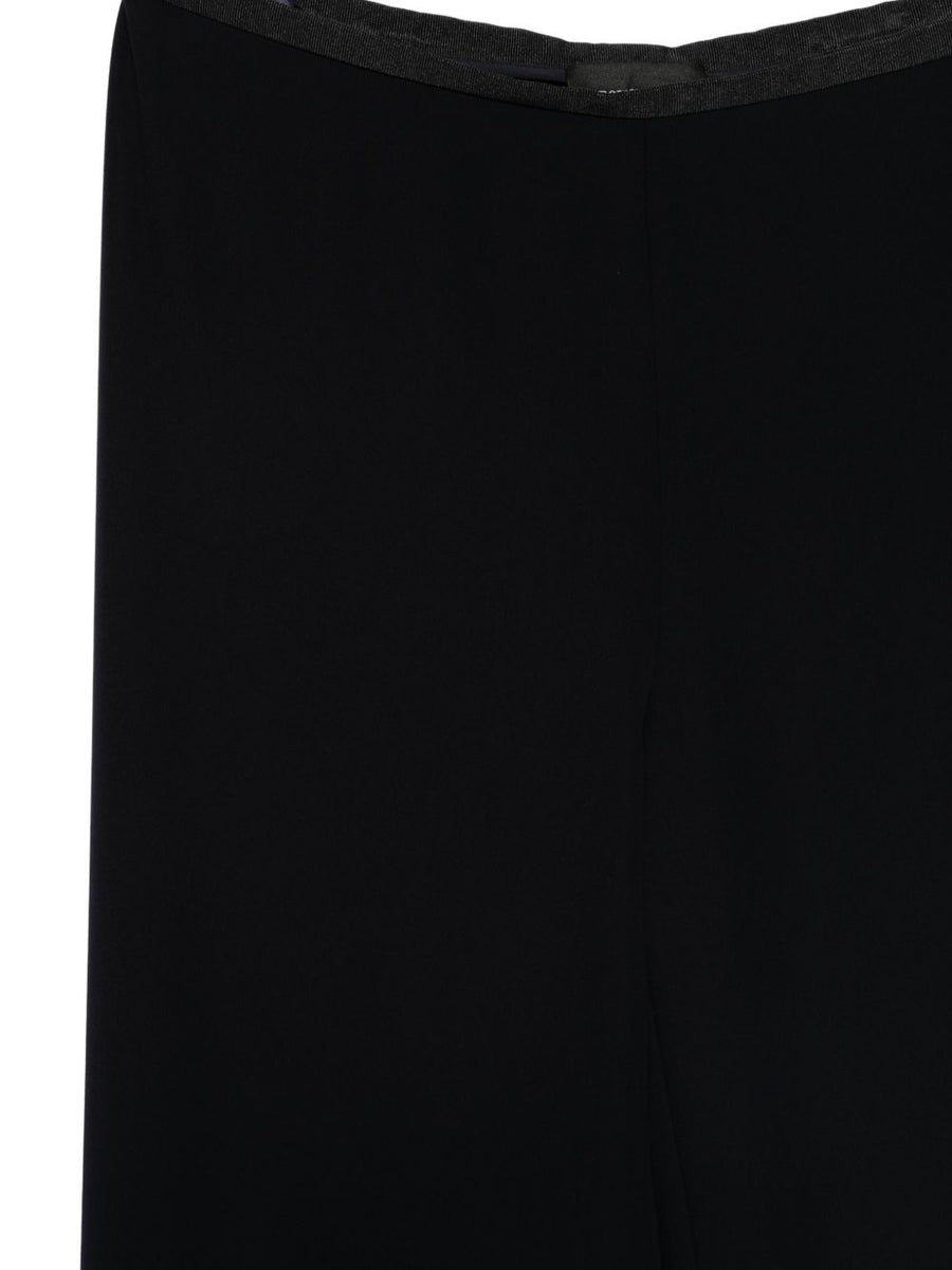 Emporio Armani Tech Cady Straight-Leg Trousers Navy For Women Polished Office To Evening Versatility