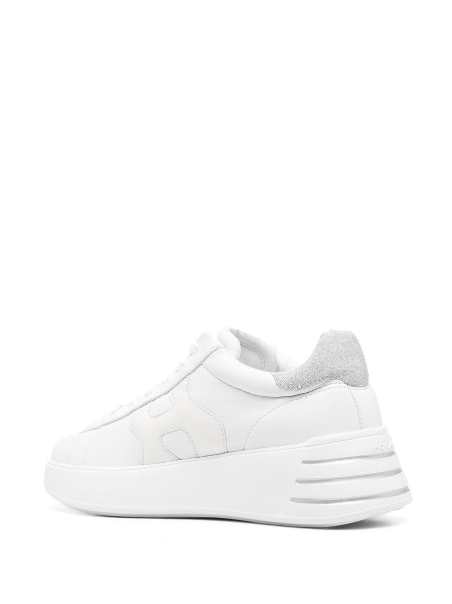 Hogan Rebel Sneakers White Leather Platform For Women With 3.5cm Heel And 2cm Platform Luxurious Comfort