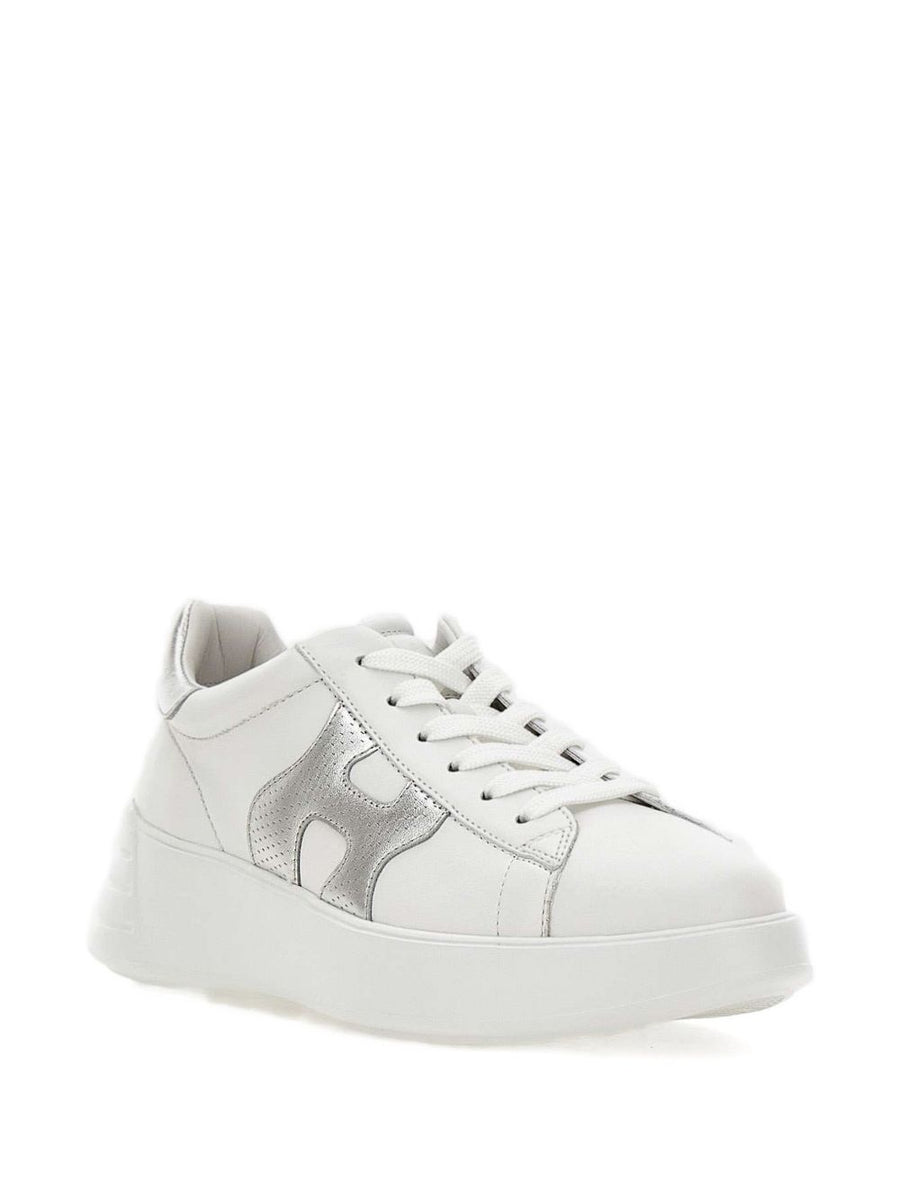 Hogan Rebel Sneakers For Women Silver Calf Suede With Subtle Lift Premium Materials Everyday Luxe