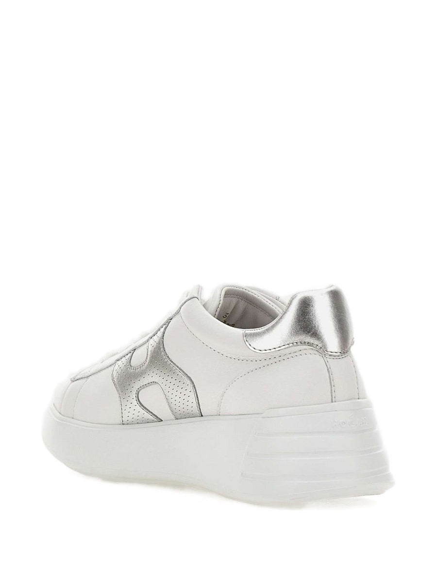 Hogan Rebel Sneakers For Women Silver Calf Suede With Subtle Lift Premium Materials Everyday Luxe