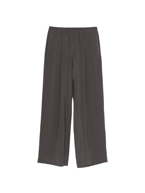 Alysi Wide Leg Trousers For Women Soft Modal Blend Elastic Waist Pockets Versatile Office Wear