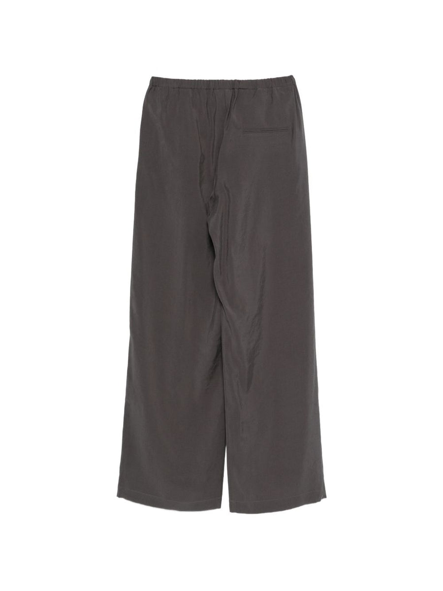 Alysi Wide Leg Trousers For Women Soft Modal Blend Elastic Waist Pockets Versatile Office Wear