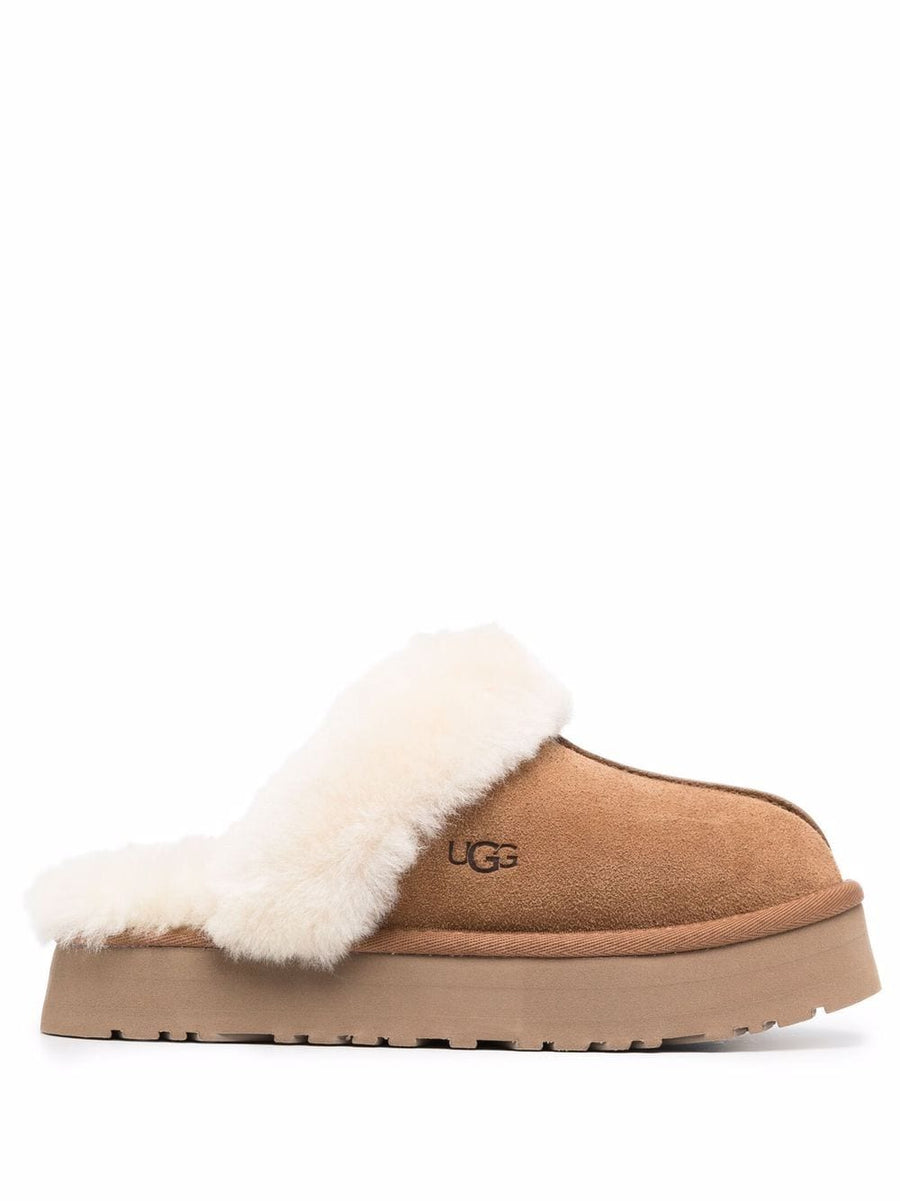 UGG Disquette Slippers For Women Premium Sheepskin Suede Upper With Platform Comfort And Luxury Lounge