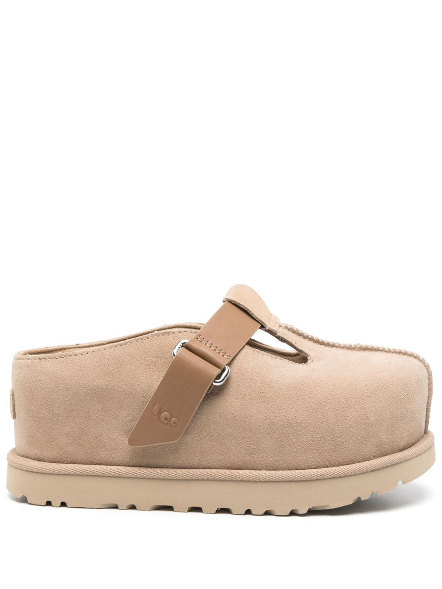 UGG Golden Hi Clogs for Women Beige Buckle Detail Flat Clogs with Cutouts and Everyday Comfort