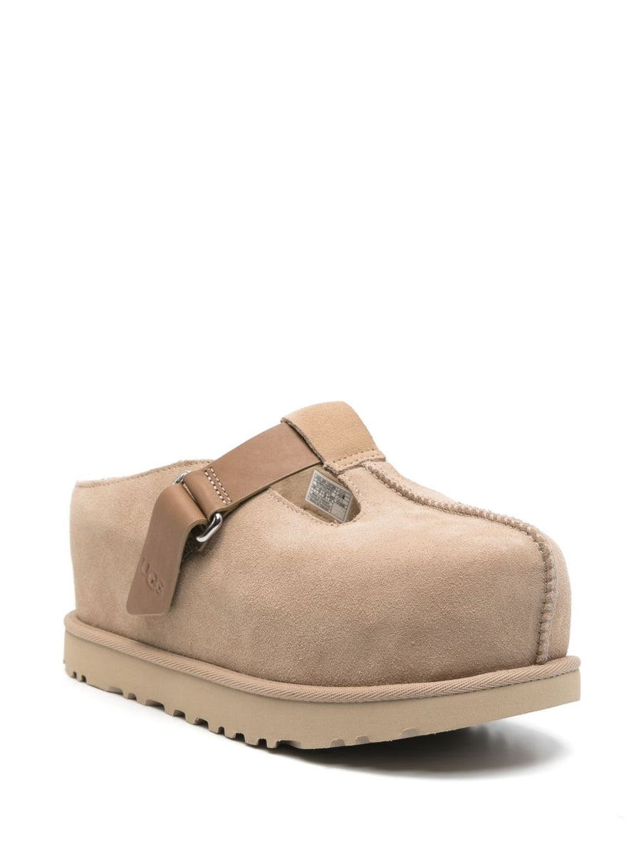 UGG Golden Hi Clogs for Women Beige Buckle Detail Flat Clogs with Cutouts and Everyday Comfort