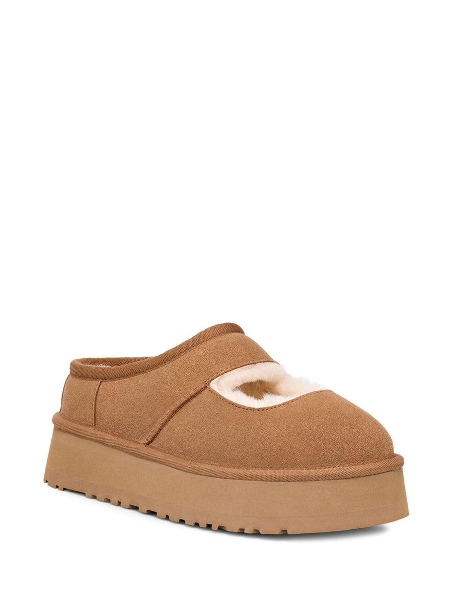 UGG Bea Mary Jane Sandals For Women Beige Suede Slip On With Cutout Detailing And Ridged Sole