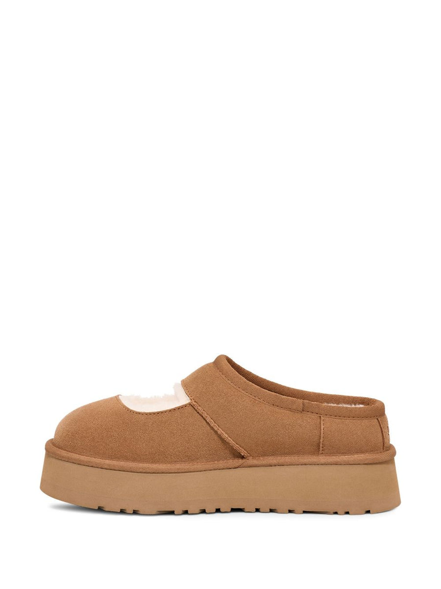 UGG Bea Mary Jane Sandals For Women Beige Suede Slip On With Cutout Detailing And Ridged Sole