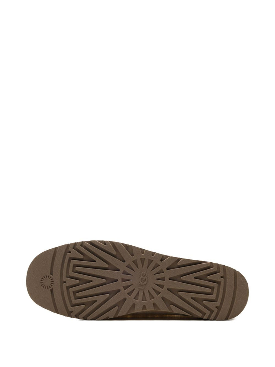 UGG Zora Ballet Flats Beige Calf Suede With Plush Fur Trim For Women Everyday Chic