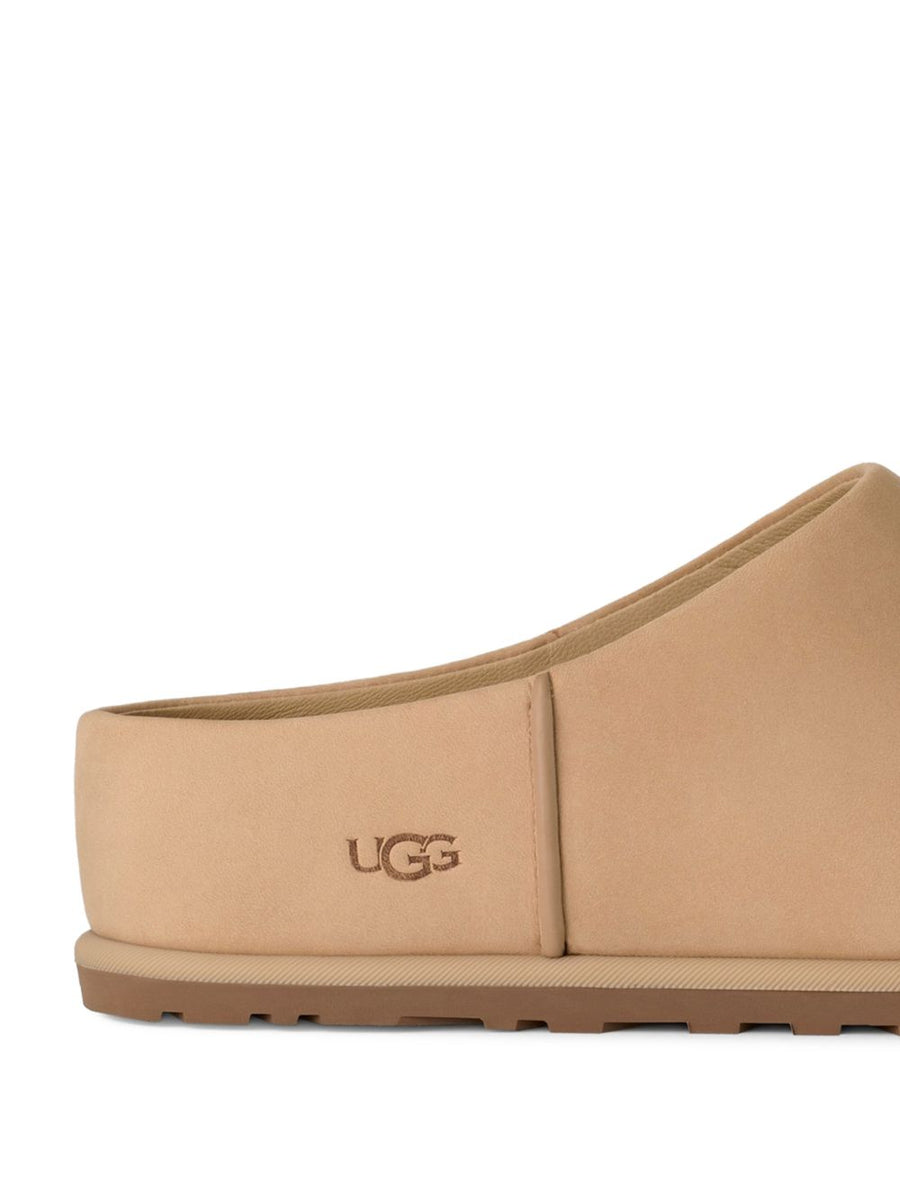 UGG Otzo Clogs For Women Beige Calf Leather SlipOn Sandals With Ridged Sole For Everyday Comfort