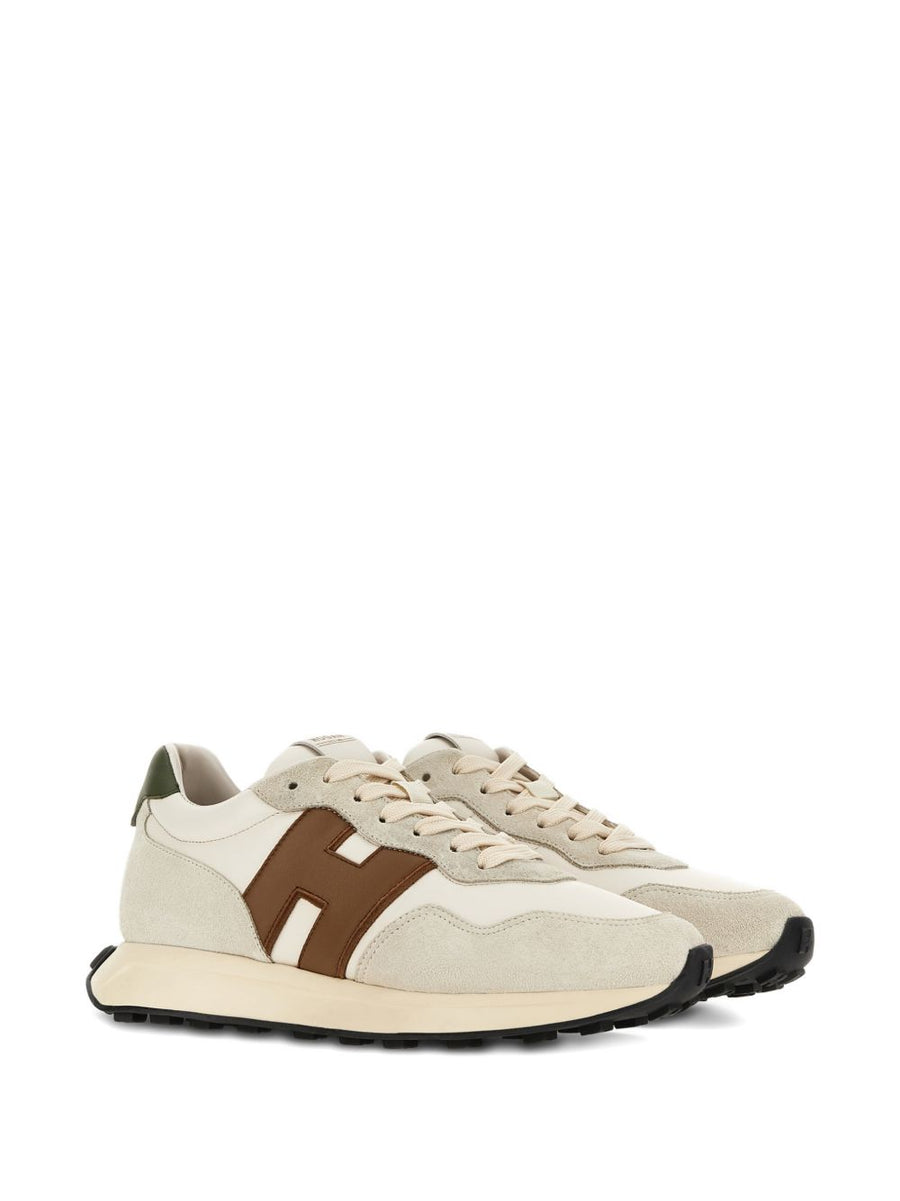 Hogan H601 Beige Leather Sneakers For Men - Luxury Everyday Comfort, Signature Logo