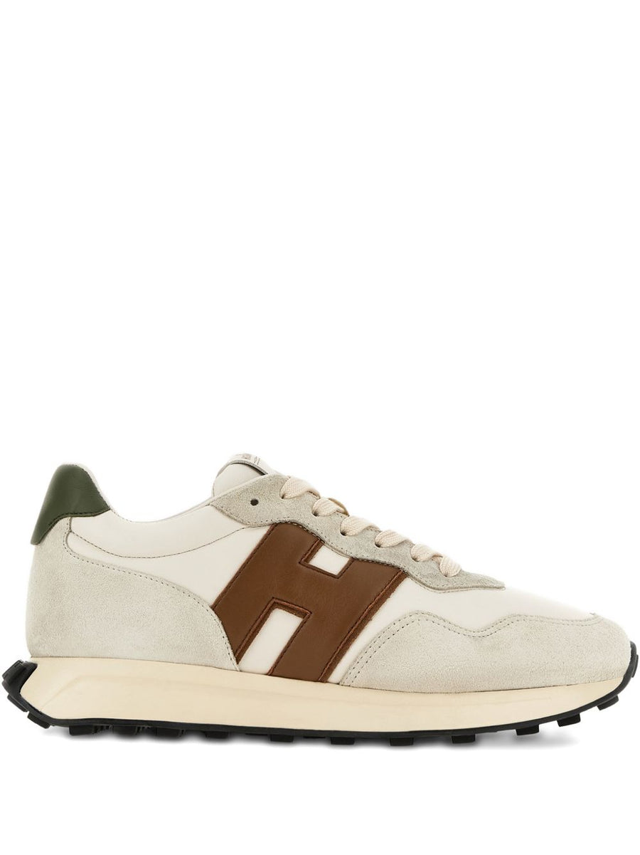 Hogan H601 Beige Leather Sneakers For Men - Luxury Everyday Comfort, Signature Logo