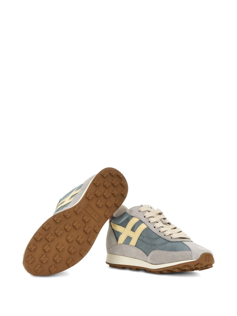 Hogan Athletic Sneakers For Women Light Blue Mixed Materials Luxury Everyday Comfort And Signature Details