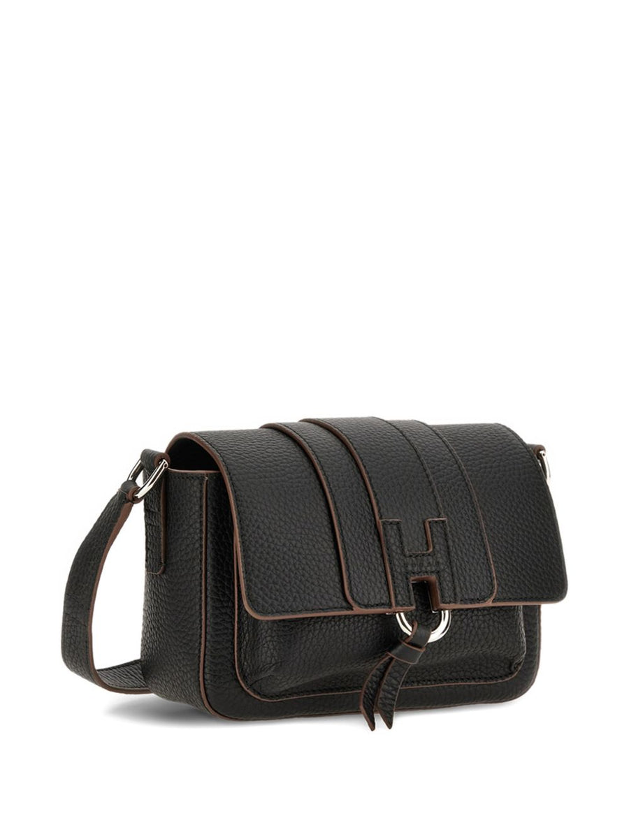Hogan Trend Flap Bag Calfskin for Women Compact Crossbody with Adjustable Strap Tassel Detail