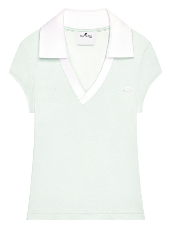 Courreges Pre CourrÃ¨ges Logo cropped polo shirt