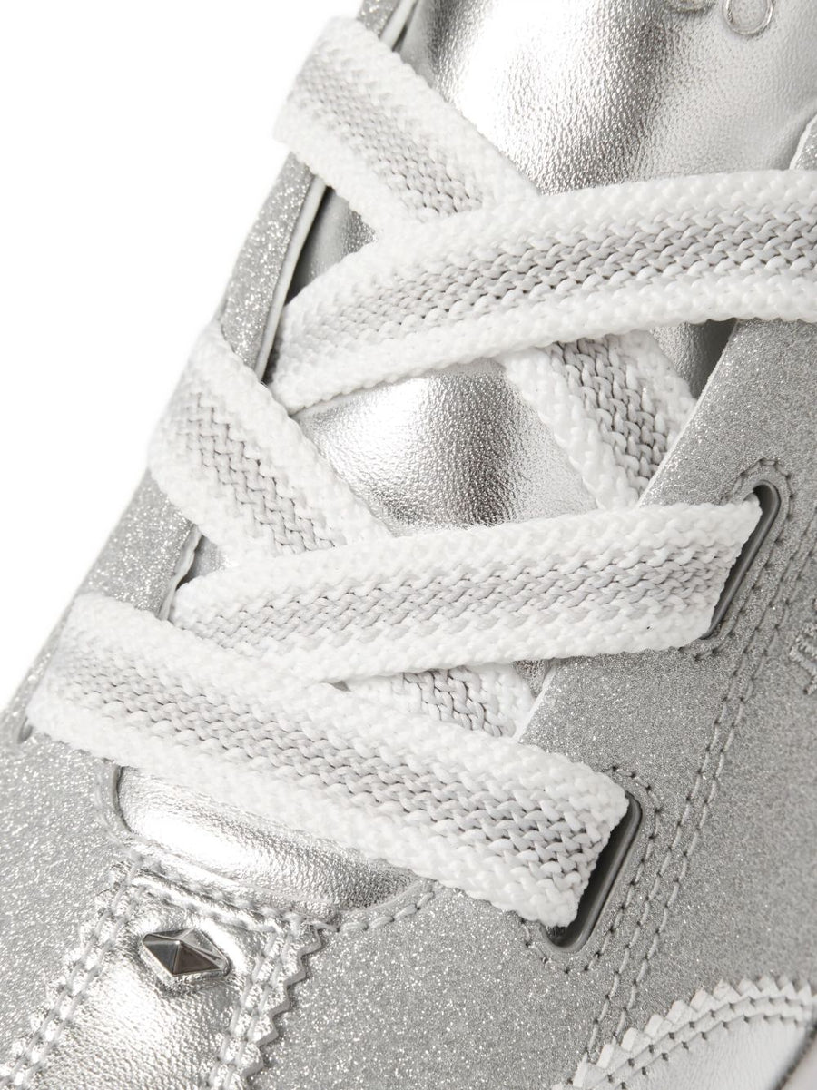 Jimmy Choo Diamond Light Glitter Leather Sneakers For Women