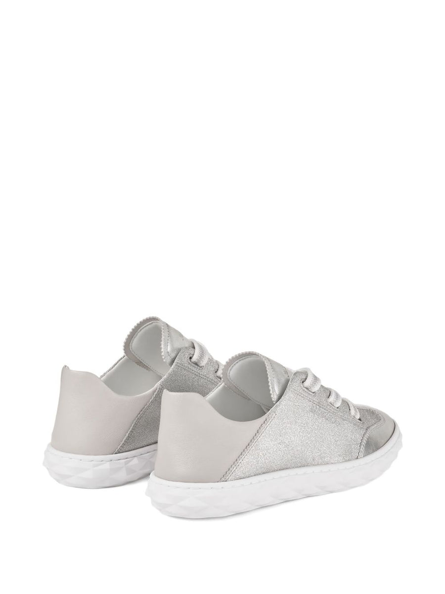 Jimmy Choo Diamond Light Glitter Leather Sneakers For Women