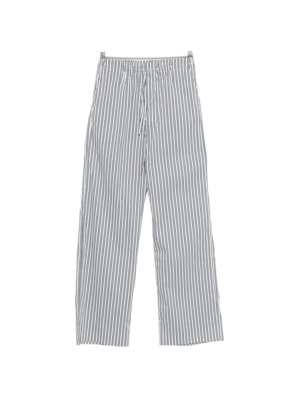 Iro Lia Cotton Blend Striped Trousers With Elastic Drawstring Waist For Women Luxurious Comfort