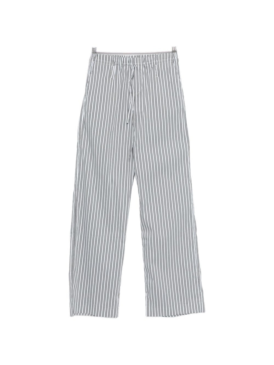 Iro Lia Cotton Blend Striped Trousers With Elastic Drawstring Waist For Women Luxurious Comfort