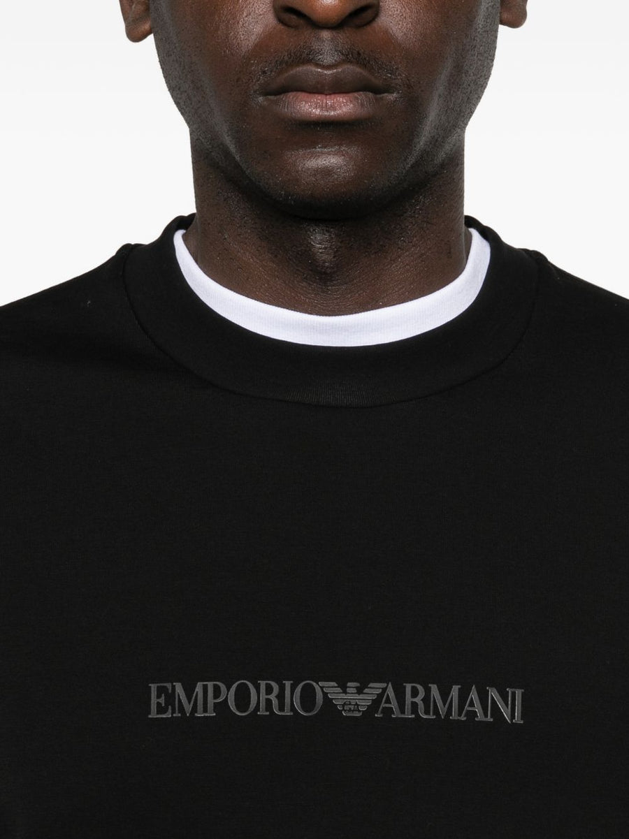Emporio Armani Logo Cotton Sweatshirt For Men Front Logo Luxury Everyday Comfort