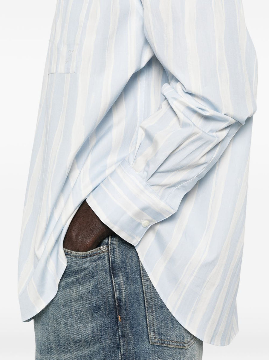 Jacquemus La Chemise Camargue Shirt 100 Percent Cotton Resort Stripe Front Patch Pocket For Men Luxurious Quiet Luxury