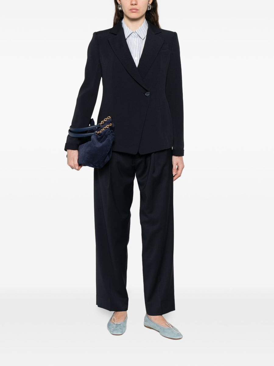 Emporio Armani Double Breasted Navy Blazer For Women Tailored Luxury Versatile Work To Event