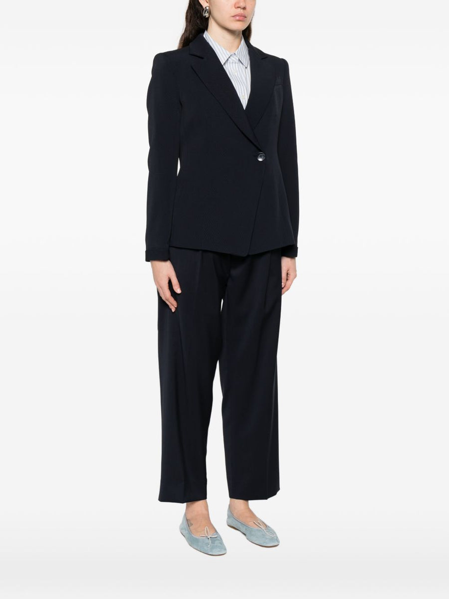 Emporio Armani Double Breasted Navy Blazer For Women Tailored Luxury Versatile Work To Event