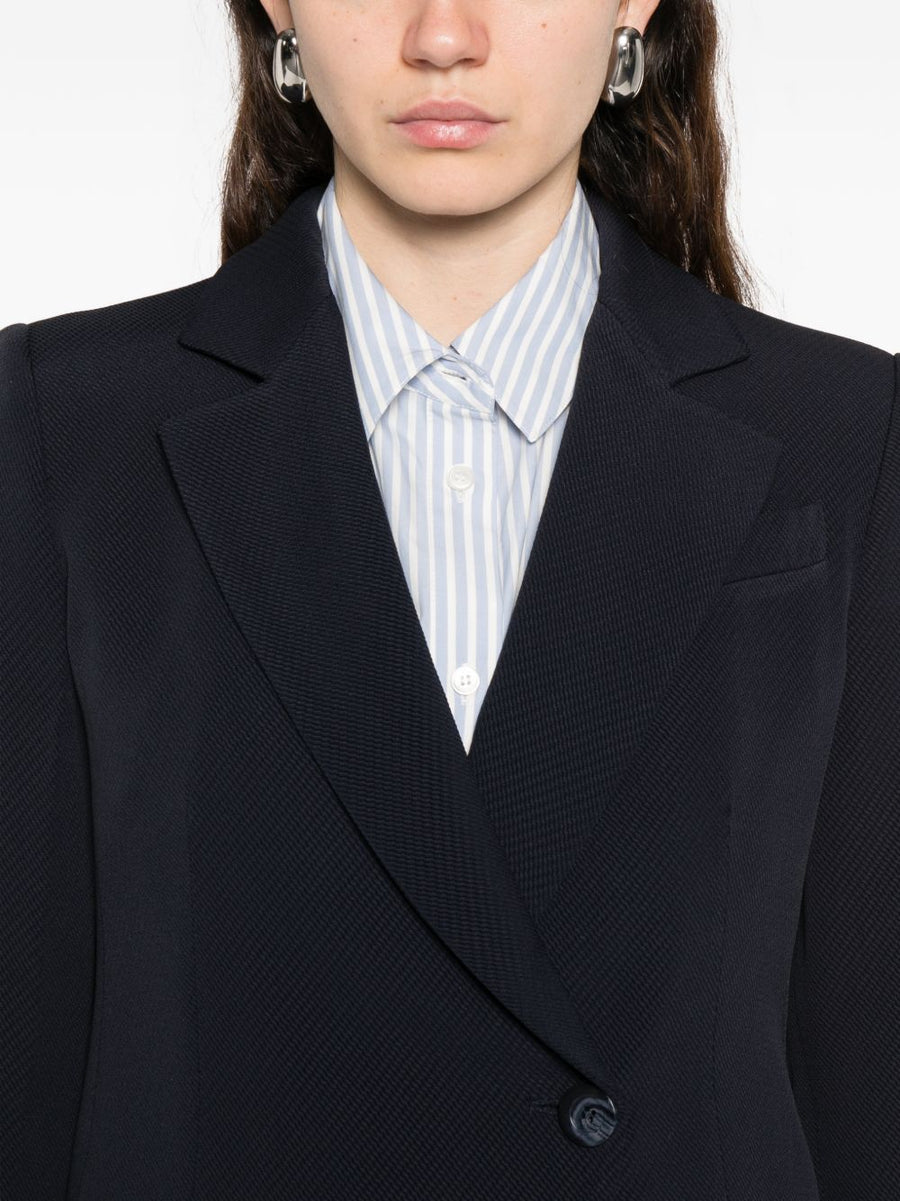 Emporio Armani Double Breasted Navy Blazer For Women Tailored Luxury Versatile Work To Event
