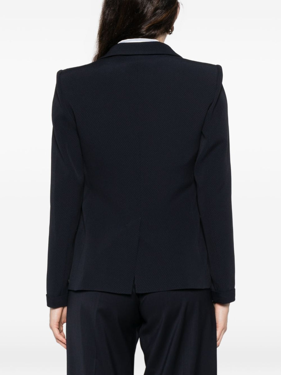 Emporio Armani Double Breasted Navy Blazer For Women Tailored Luxury Versatile Work To Event