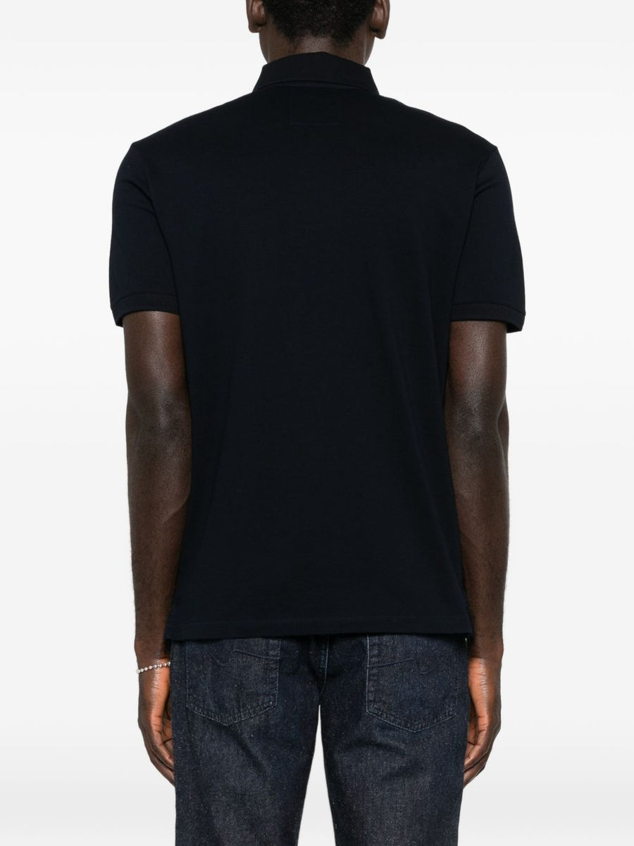 Emporio Armani Logo Polo Shirt For Men Navy 100 Percent Cotton Premium Comfort Refined Casual