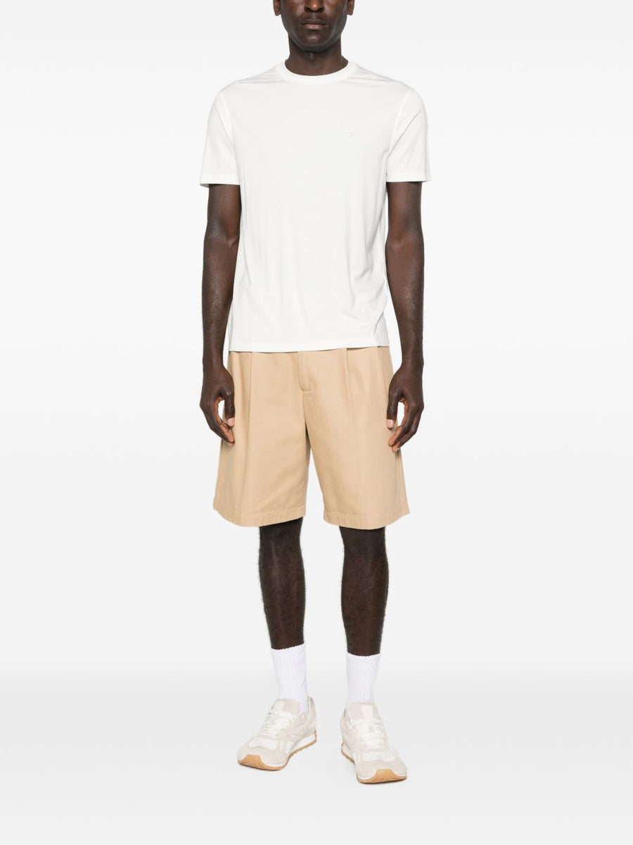 Emporio Armani Premium Modal Silk Blend T Shirt With White Logo Detail For Men Luxury Topwear
