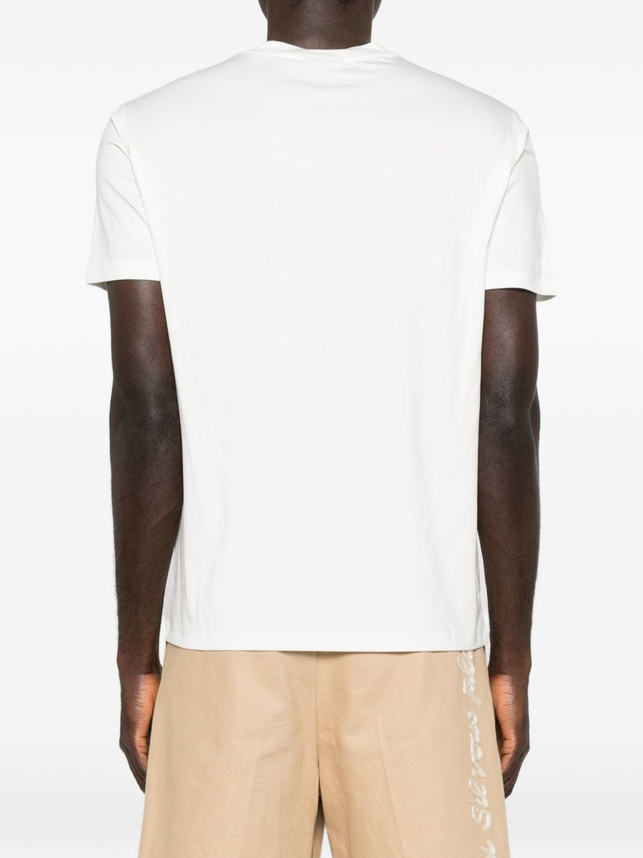 Emporio Armani Premium Modal Silk Blend T Shirt With White Logo Detail For Men Luxury Topwear