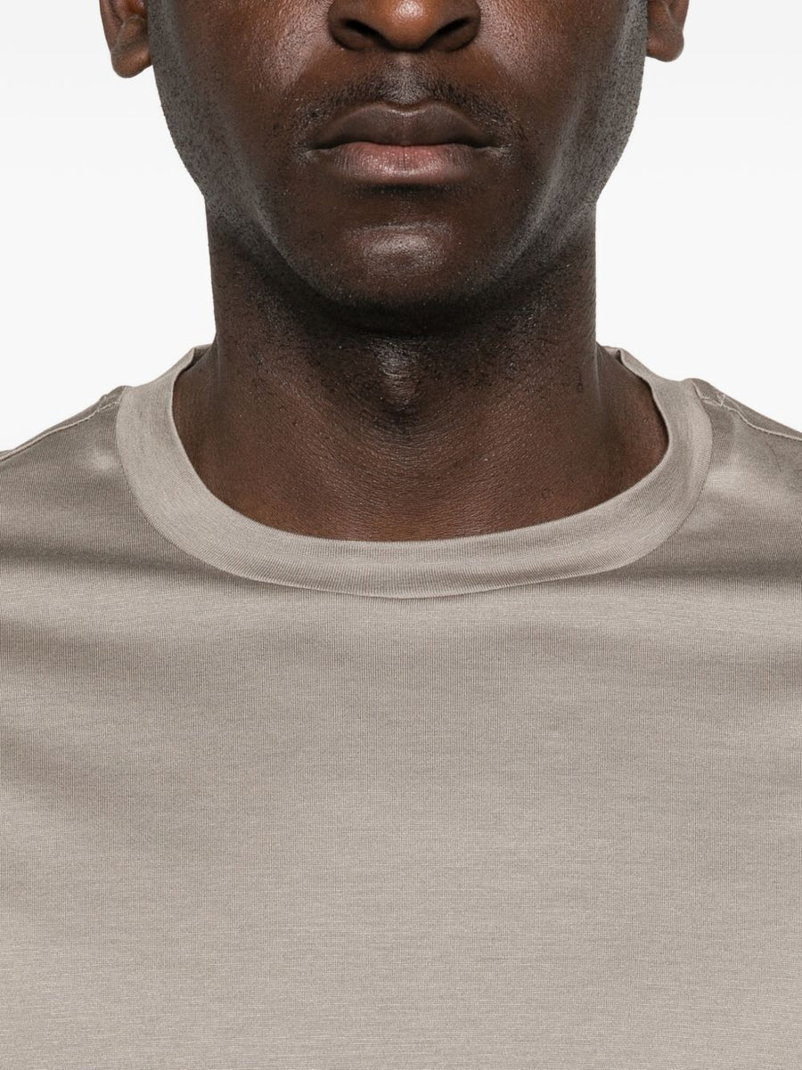 Emporio Armani Lyocell Cotton T Shirt For Men Dove Grey Crew Neck Premium Everyday Tee