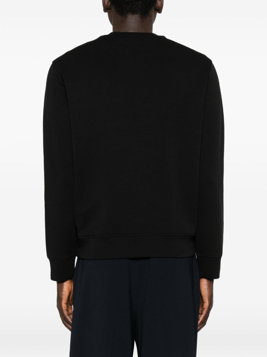 Emporio Armani Logo Cotton Sweatshirt For Men Black Round Neck Subtle Branding Luxury Essential