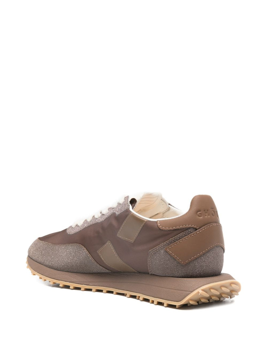 Ghoud Ghōud Rush Framework Sneakers Women Premium All Day Comfort Brown Glitter Panel Lace Up