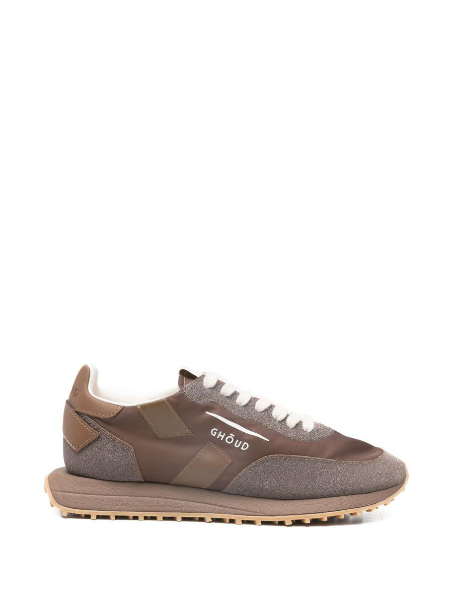 Ghoud Ghōud Rush Framework Sneakers Women Premium All Day Comfort Brown Glitter Panel Lace Up