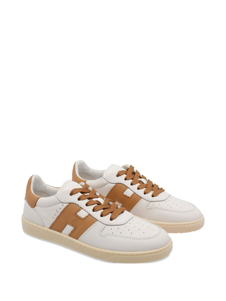 Hogan Calf Leather Sneakers For Women With White Laces Luxury All Season Wear Premium Comfort