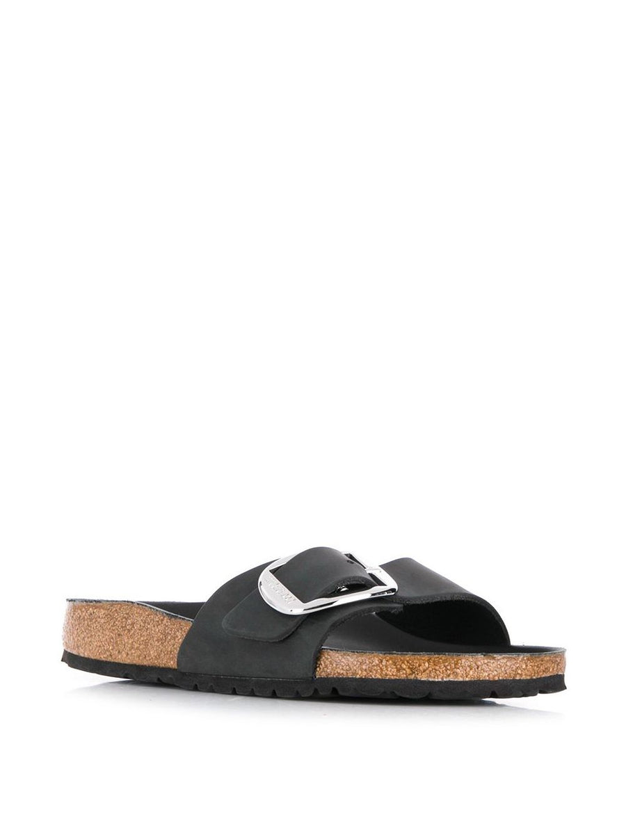 Birkenstock Madrid Big Buckle Black Calf Leather Sandals