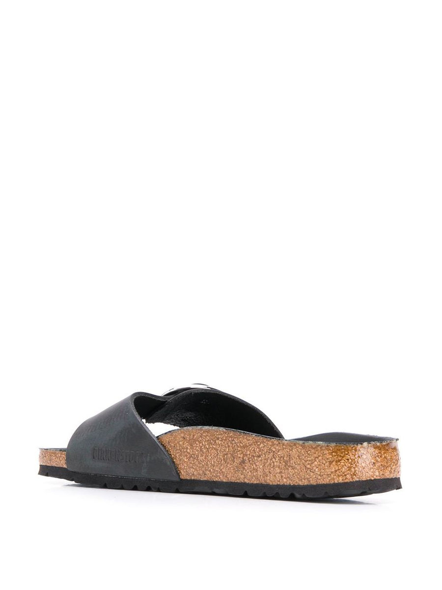 Birkenstock Madrid Big Buckle Black Calf Leather Sandals