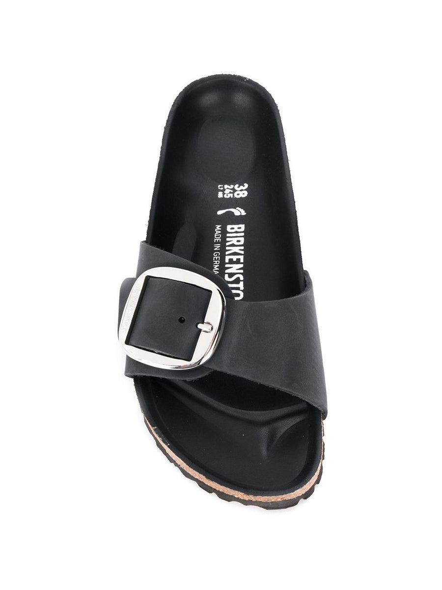 Birkenstock Madrid Big Buckle Black Calf Leather Sandals