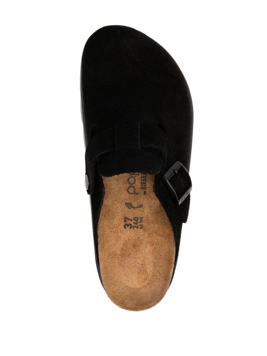 Birkenstock Boston Chunky Clogs For Women Slip On Comfort With Cork Footbed, Leather Lining, Black