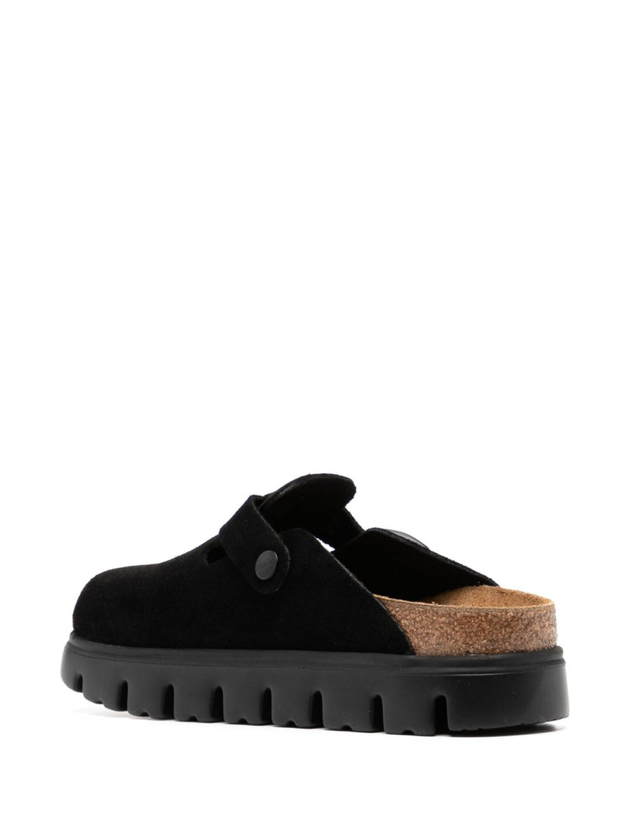 Birkenstock Boston Chunky Clogs For Women Slip On Comfort With Cork Footbed, Leather Lining, Black