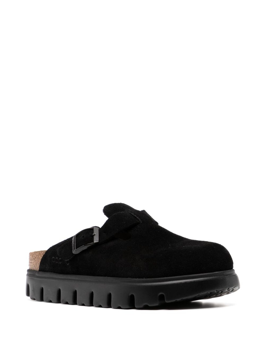 Birkenstock Boston Chunky Clogs For Women Slip On Comfort With Cork Footbed, Leather Lining, Black