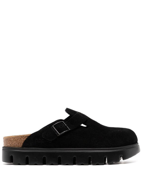 Birkenstock Boston Chunky Clogs For Women Slip On Comfort With Cork Footbed, Leather Lining, Black