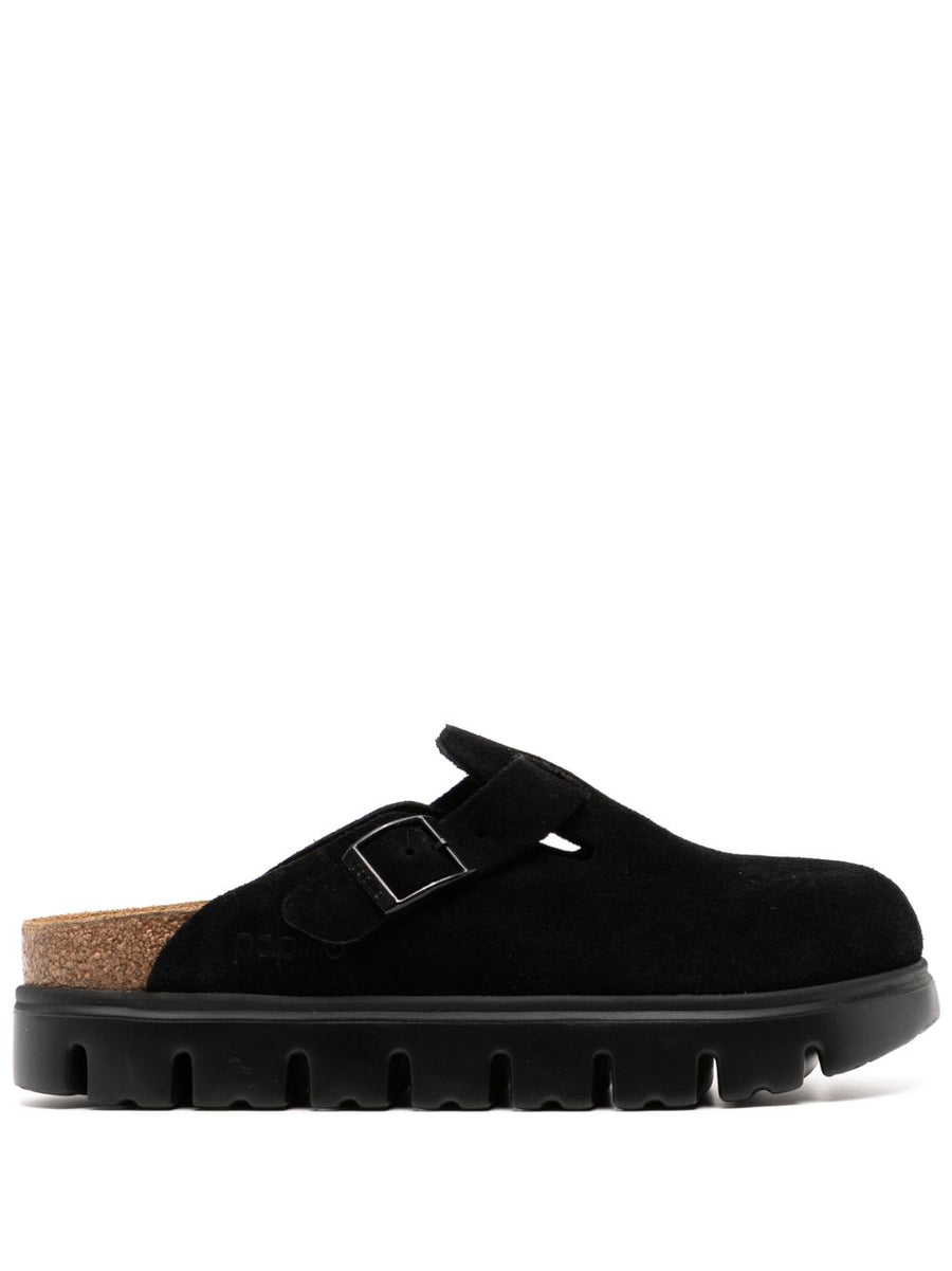 Birkenstock Boston Chunky Clogs For Women Slip On Comfort With Cork Footbed, Leather Lining, Black