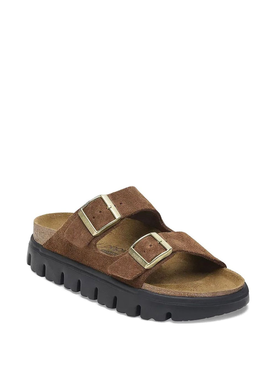 Birkenstock Arizona Soft Footbed Sandals Brown Narrow Fit Double Buckle