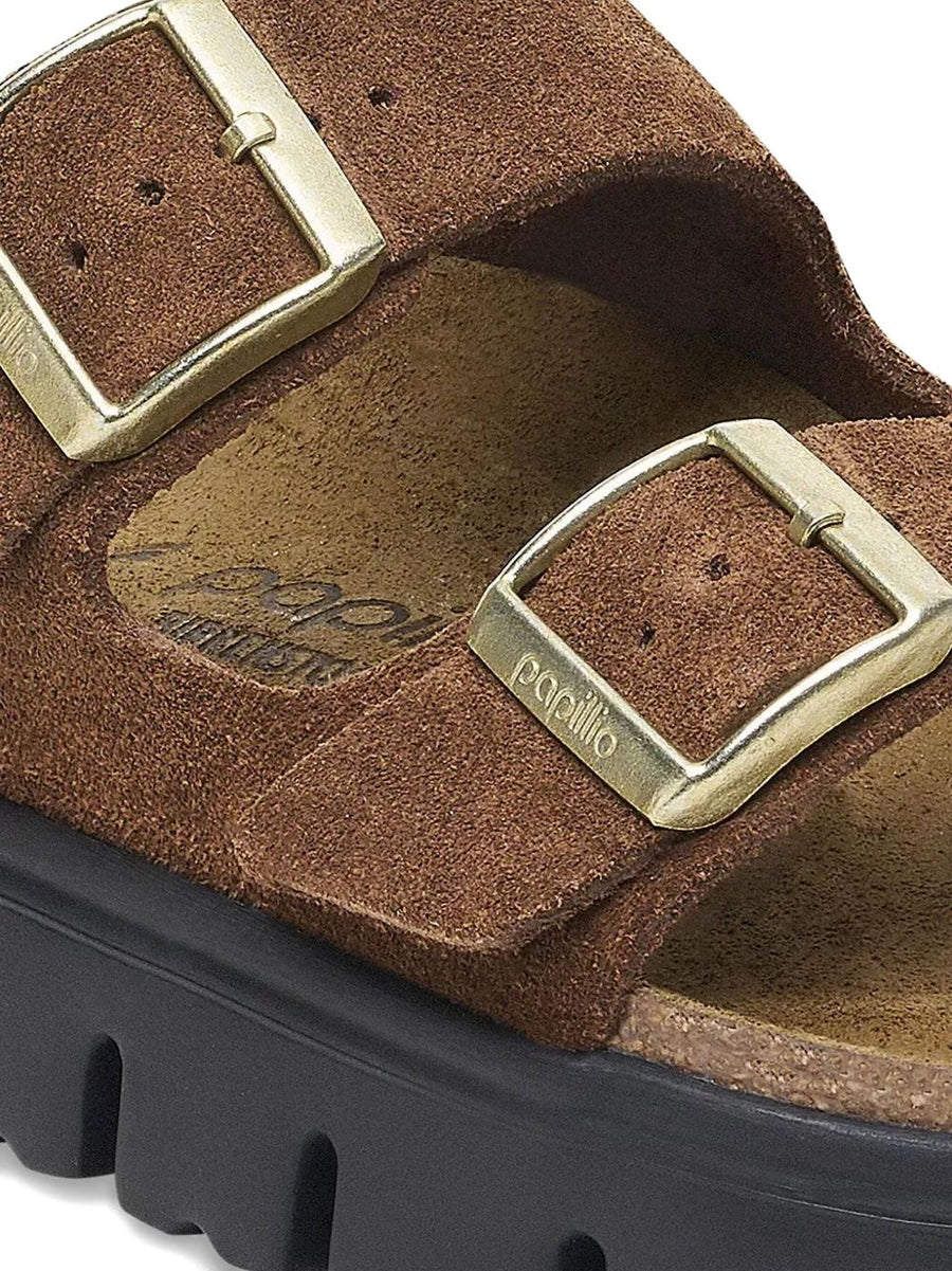 Birkenstock Arizona Soft Footbed Sandals Brown Narrow Fit Double Buckle