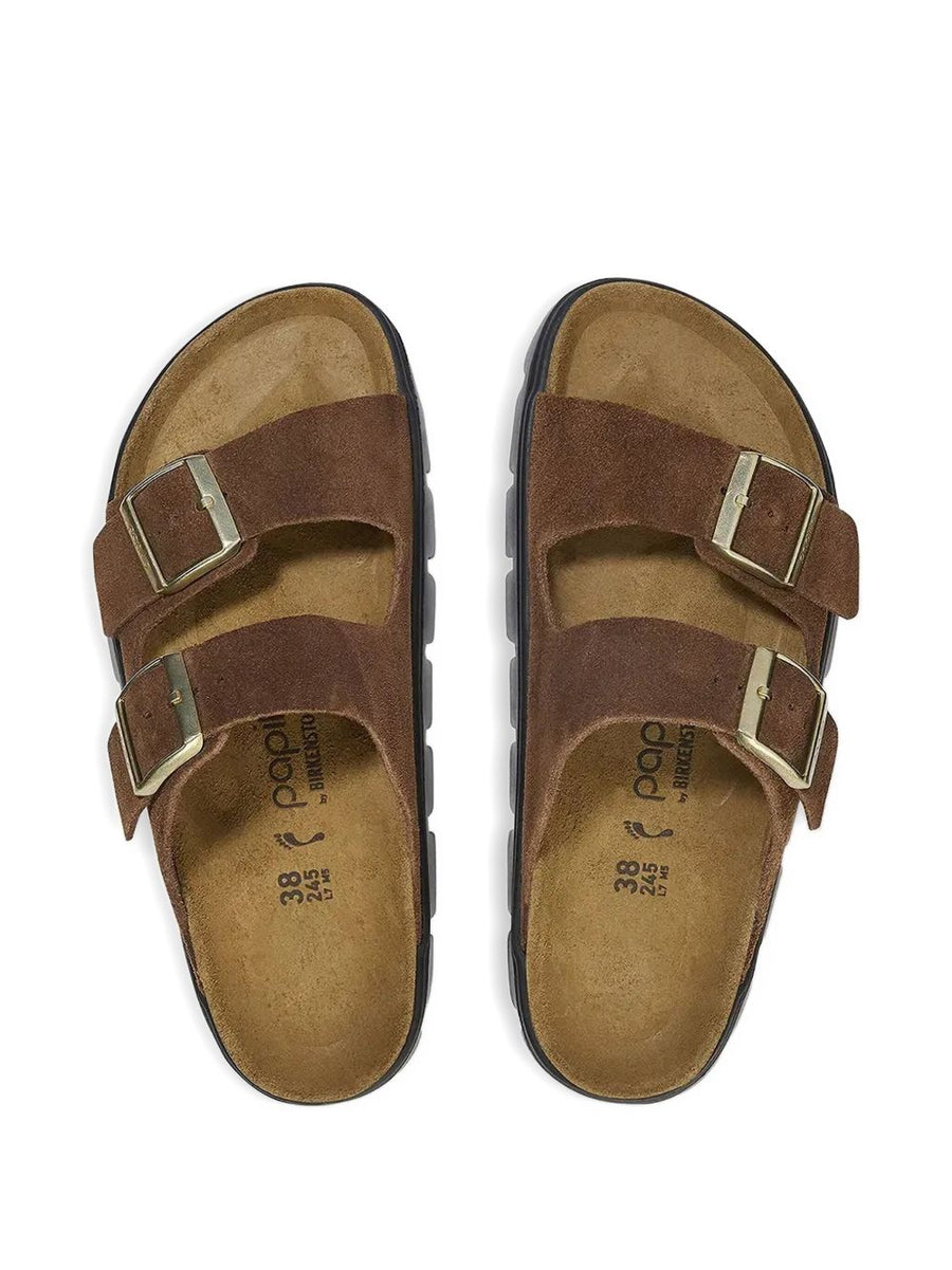 Birkenstock Arizona Soft Footbed Sandals Brown Narrow Fit Double Buckle
